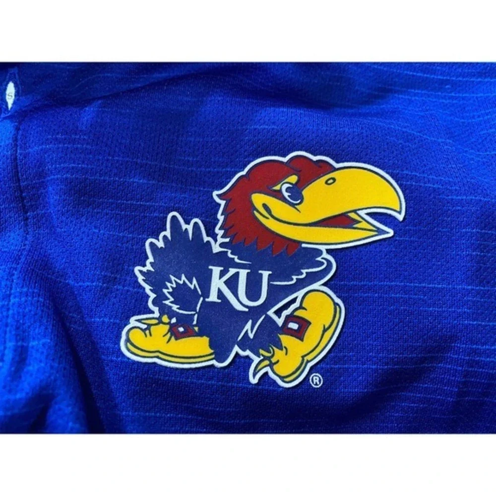 Adidas Kansas Jayhawks Polo Golf‎ Shirt Golf Polo Climalite Royal S NCAA Small